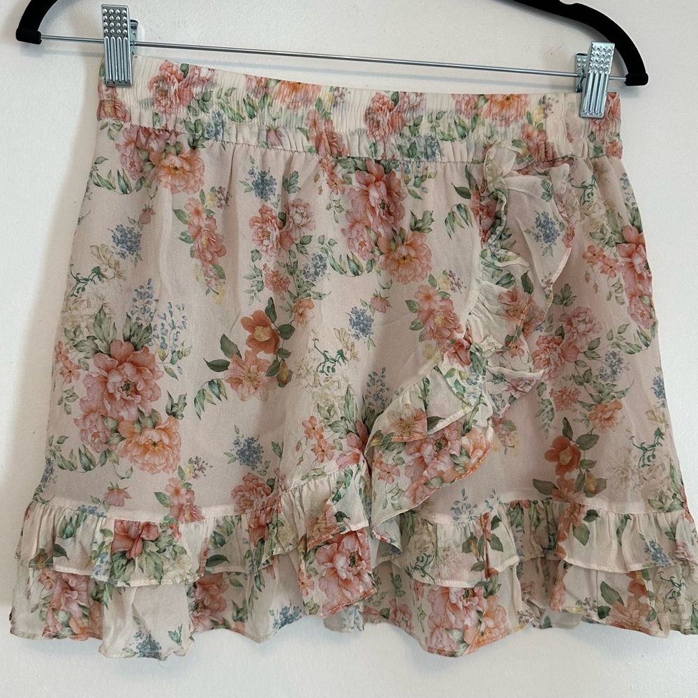 Zara Floral Mini Skirt, Medium